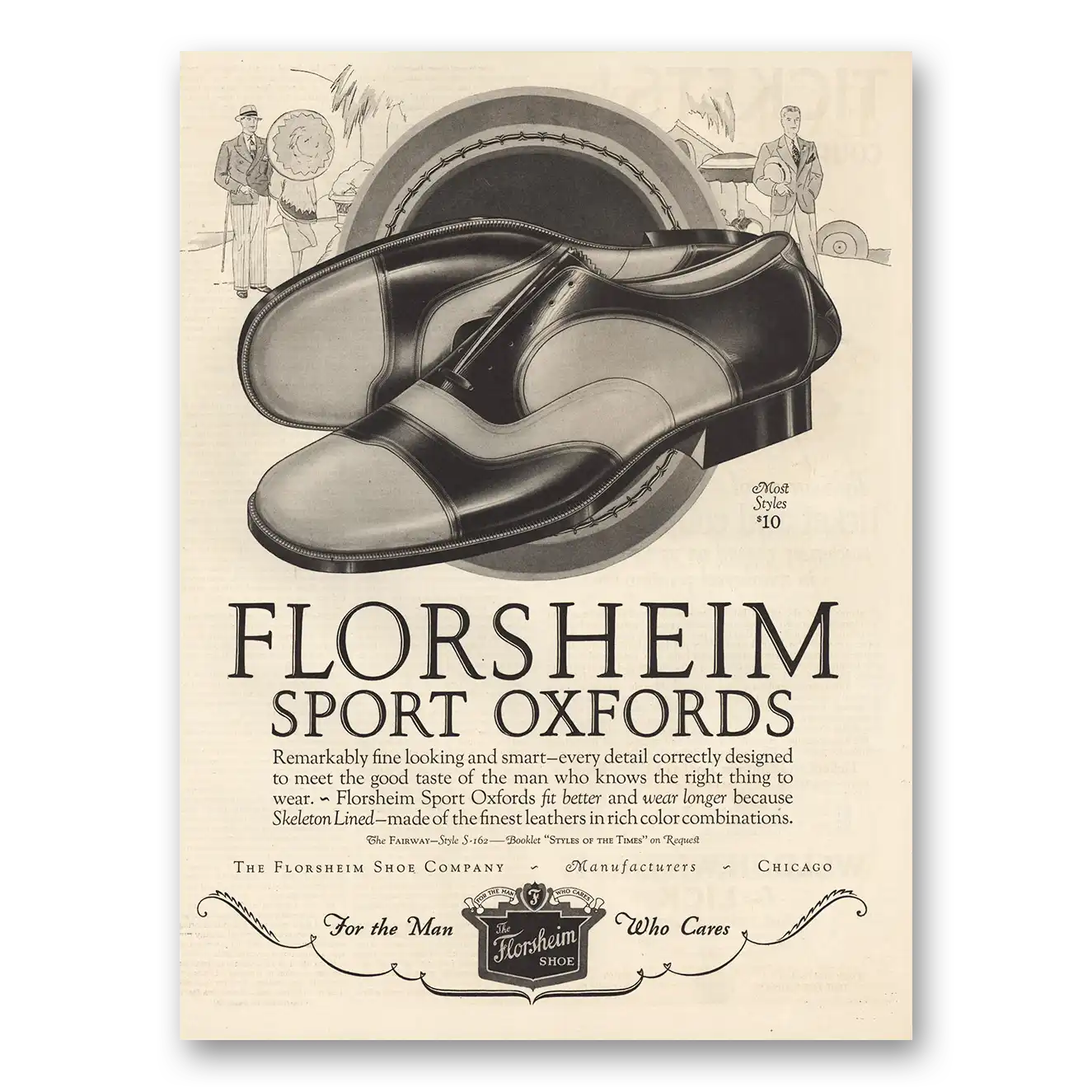 1926 Florsheim Shoes Sport Oxfords Vintage Magazine Print Ad