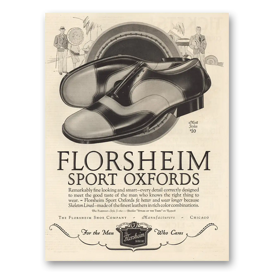 1926 Florsheim Shoes Sport Oxfords Vintage Magazine Print Ad