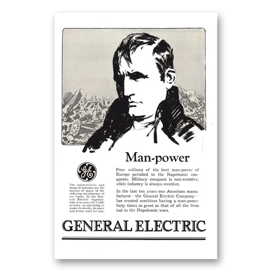 1926 General Electric Man Power Napoleon Vintage Magazine Print Ad