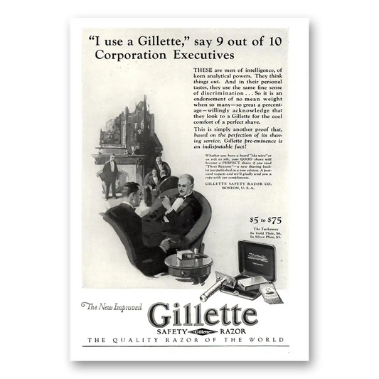 1926 Gillette Razor Corporation Executives Vintage Magazine Print Ad