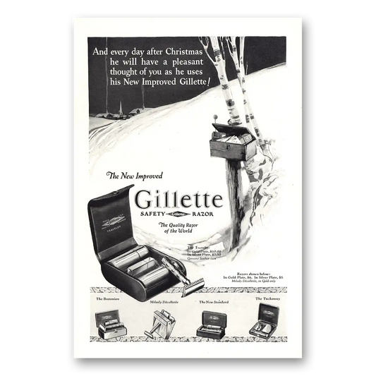 1926 Gillette Razor Every Day After Christmas Vintage Magazine Print Ad