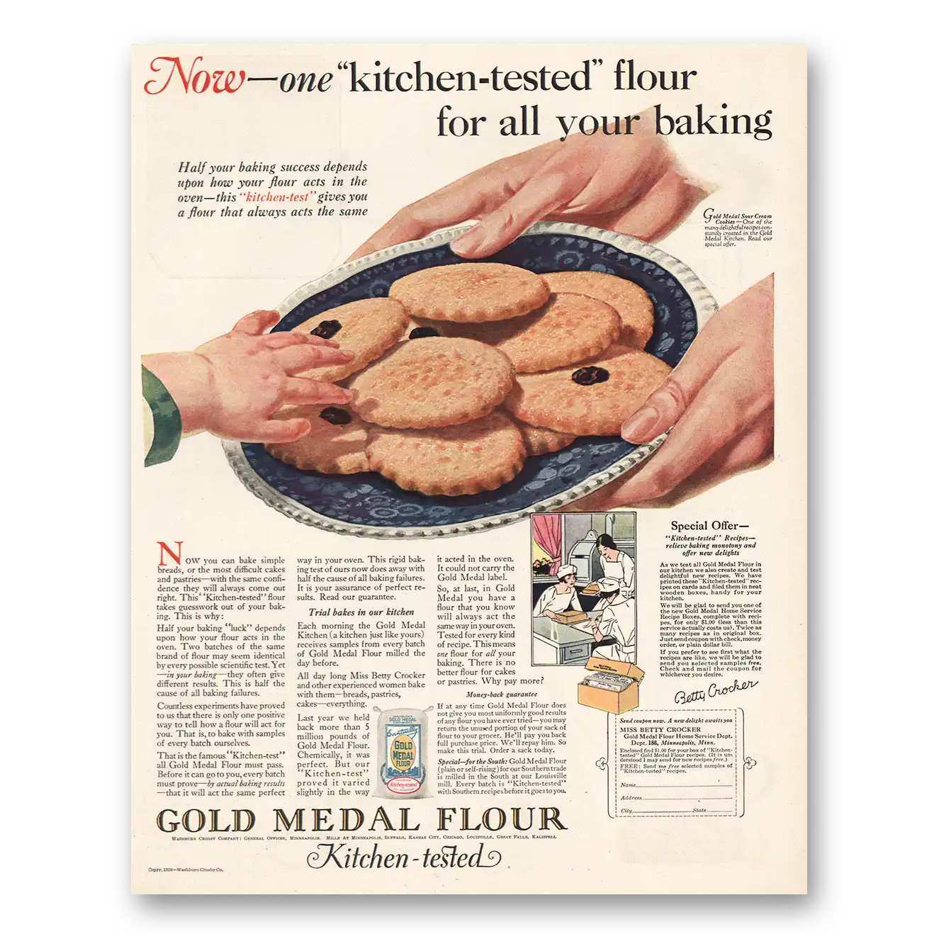 1926 Gold Medal Flour Kitchen Tested Flour Vintage Magazine Print Ad