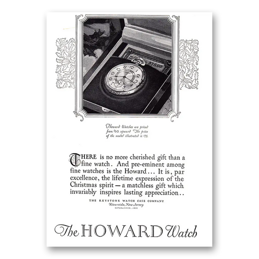 1926 Howard Watch There Is No More Cherished Gift Vintage Magazine Print Ad
