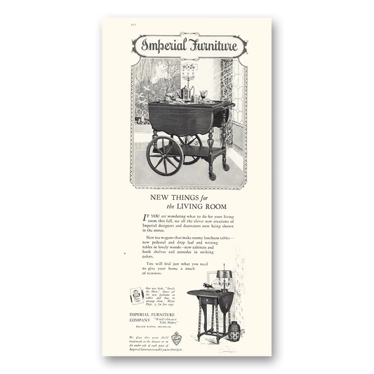 1926 Imperial Furniture New Things for the Living Room Vintage Magazine Print Ad