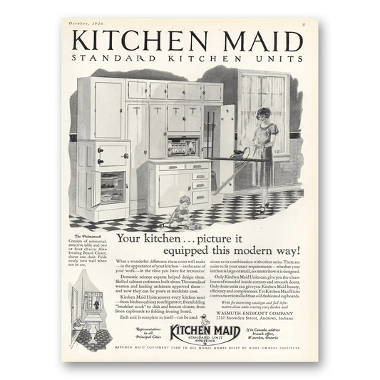 1926 Kitchen Maid Your Kitchen Equipped This Modern Way Vintage Magazine Print Ad