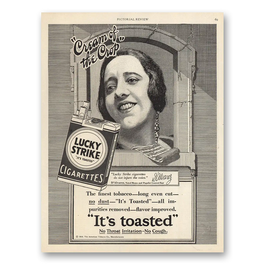 1926 Lucky Strike Cigarettes Cream of the Crop Its Toasted Vintage Magazine Print Ad