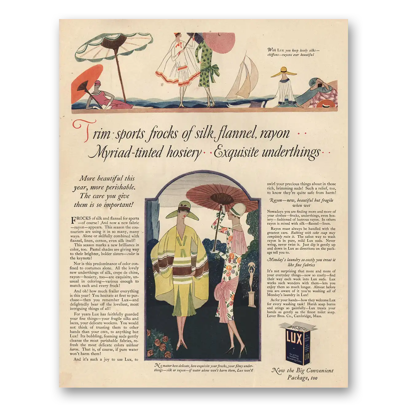 1926 Lux Soap Trim Sports Frocks of Silk Vintage Magazine Print Ad