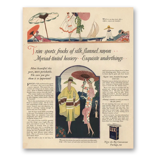 1926 Lux Soap Trim Sports Frocks of Silk Vintage Magazine Print Ad