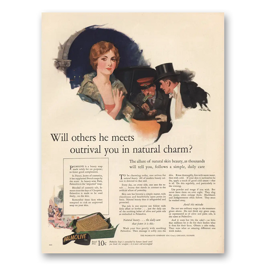 1926 Palmolive Soap Outrival You In Natural Charm Vintage Magazine Print Ad