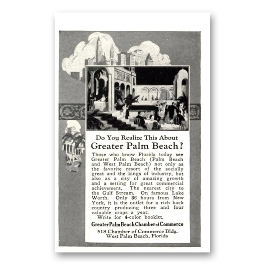 1926 Palm Beach Florida Do You Realize This Vintage Magazine Print Ad