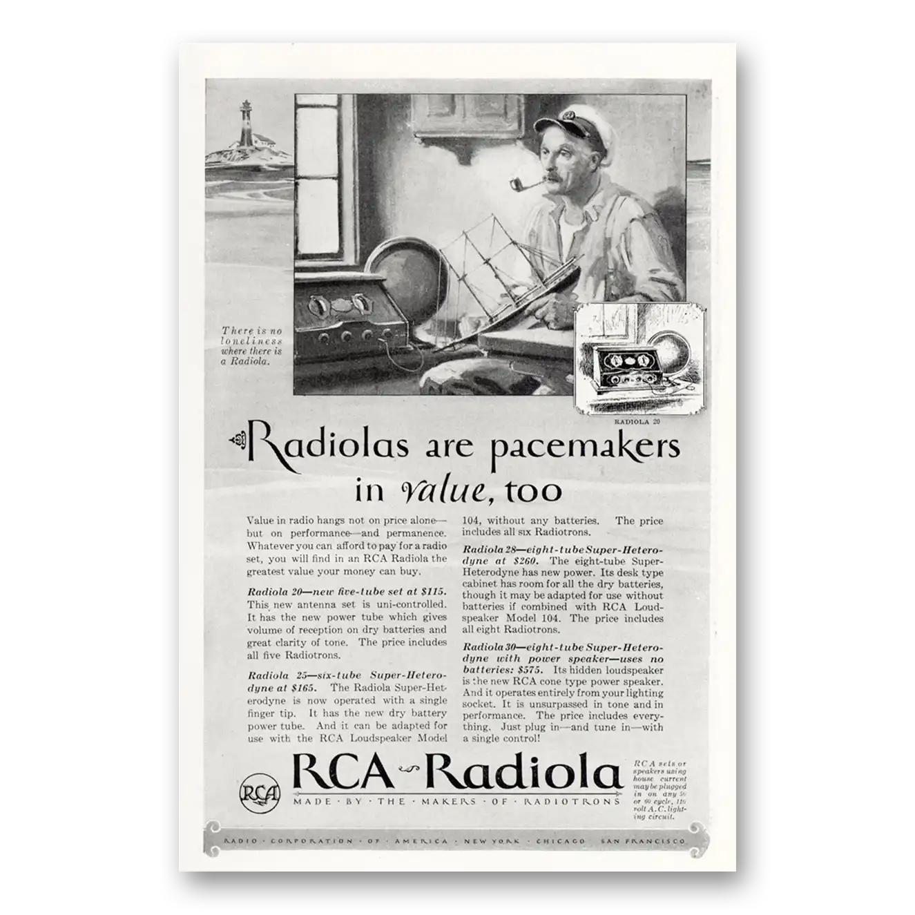 1926 RCA Radiola Radio Pacemakers In Value Vintage Magazine Print Ad