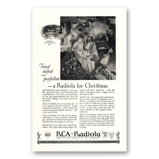 1926 RCA Radiola Christmas Vintage Magazine Print Ad