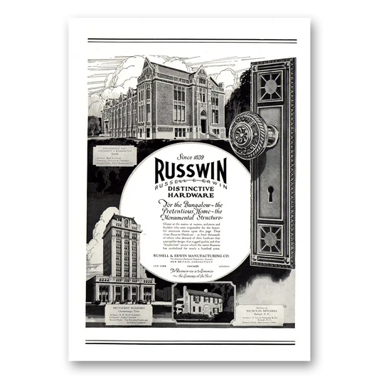 1926 Russwin Hardware For the Bungalow Pretentious Home Vintage Magazine Print Ad