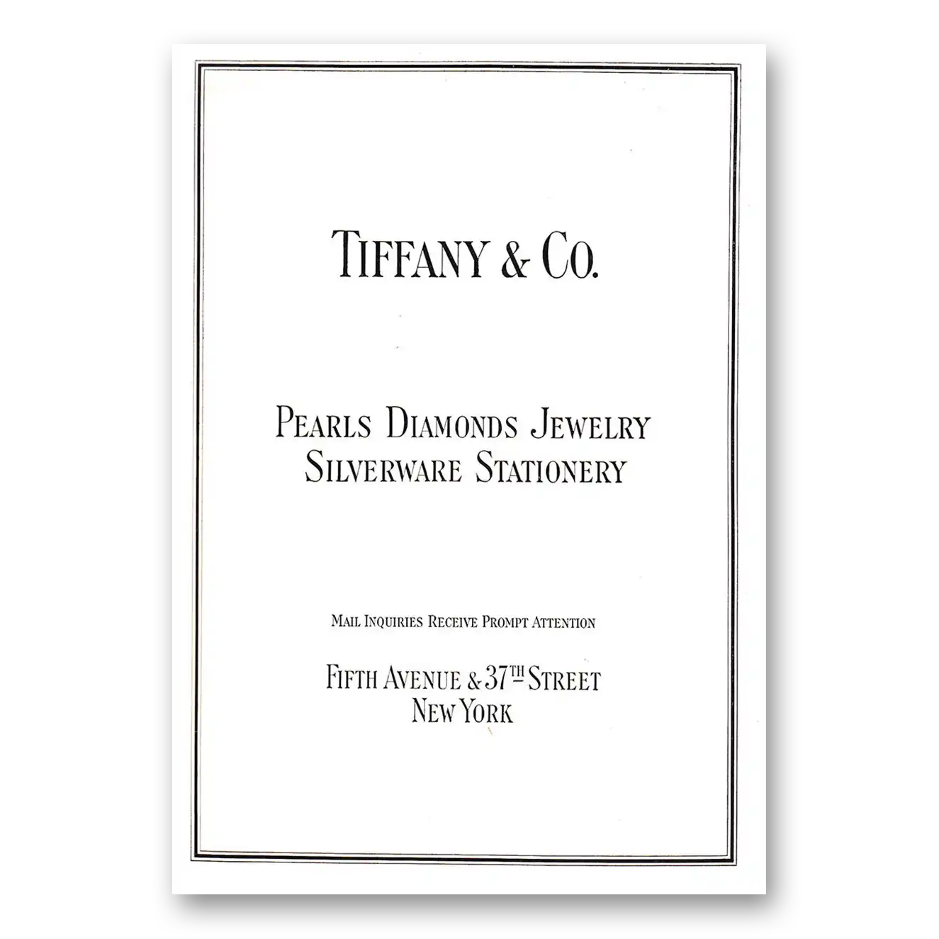 1926 Tiffany & Co Pearls Diamonds Jewelry Silverware Stationery Vintage Magazine Print Ad