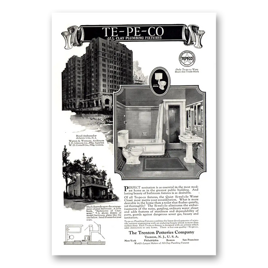 1926 Trenton Potteries Hotel Ambassador New Jersey Vintage Magazine Print Ad