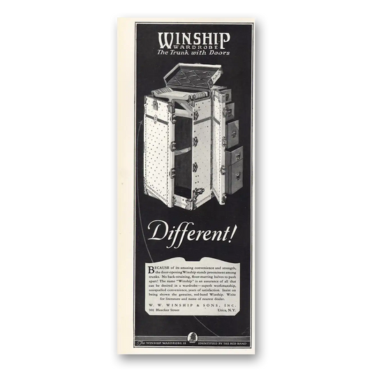 1926 Winship Luggage Wardrobe The Trunk With Doors Vintage Magazine Print Ad