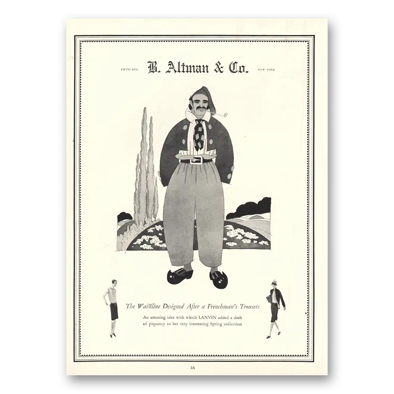 1927 B Altman Frenchmans Trousers Vintage Magazine Print Ad