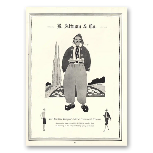 1927 B Altman Frenchmans Trousers Vintage Magazine Print Ad