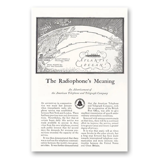 1927 American Telephone Radiophones Meaning Vintage Magazine Print Ad