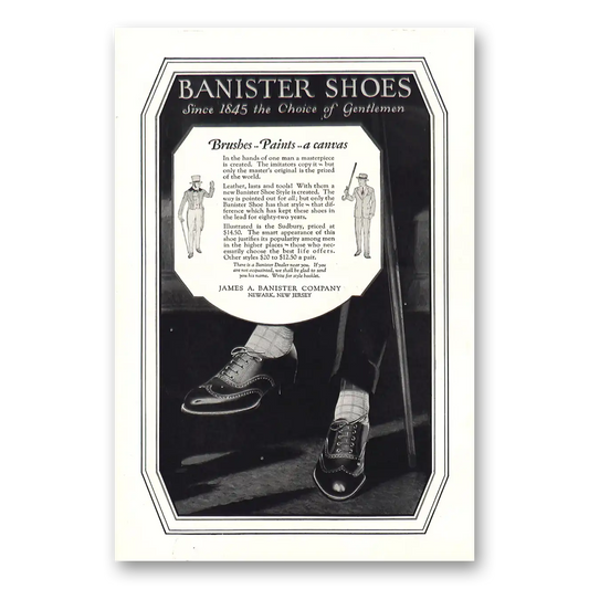 1927 Banister Shoes Since 1845 Choice of Gentlemen Vintage Magazine Print Ad