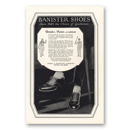 1927 Banister Shoes Brushes Paints a Canvas Vintage Magazine Print Ad