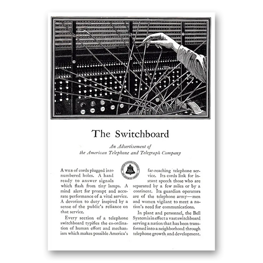 1927 American Telephone Switchboard Vintage Magazine Print Ad