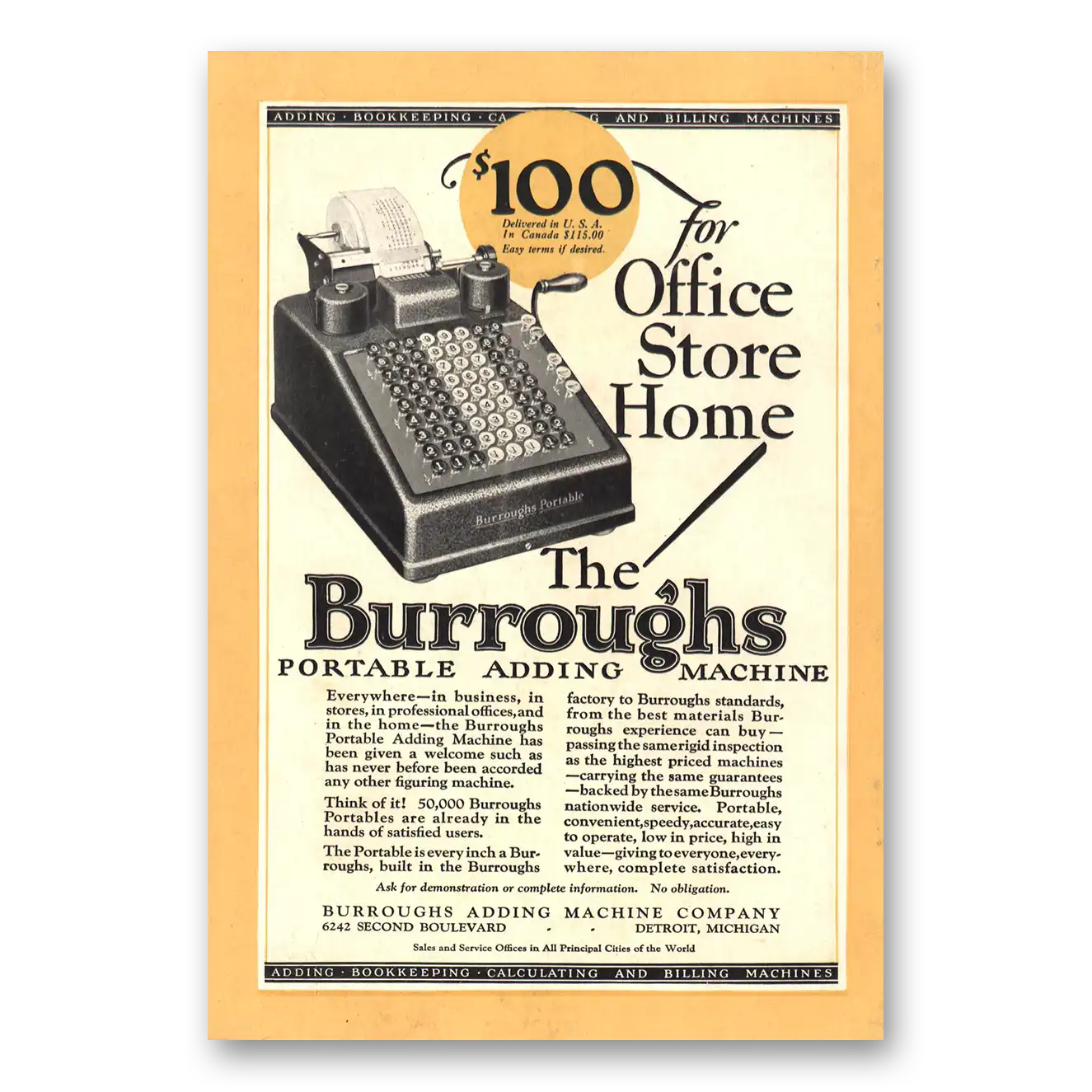 1927 Burroughs Adding Machine Office Store Home Vintage Magazine Print Ad