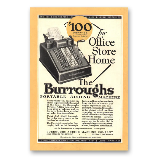 1927 Burroughs Adding Machine Office Store Home Vintage Magazine Print Ad