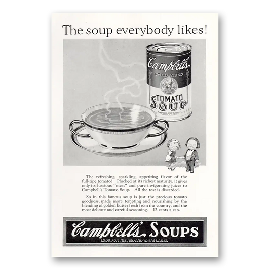 1927 Campbells Tomato Soup Everybody Likes Vintage Magazine Print Ad