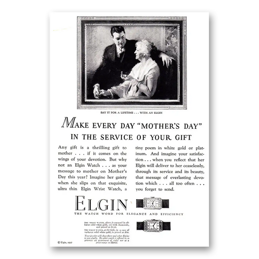 1927 Elgin Watch Make Every Day Mothers Day Vintage Magazine Print Ad