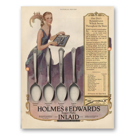 1927 Holmes & Edwards One Days Remembrance Vintage Magazine Print Ad