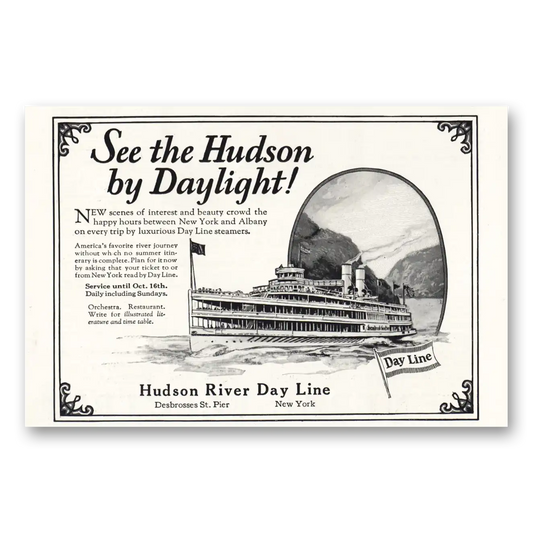 1927 Hudson River Day Line Hudson by Daylight Vintage Magazine Print Ad