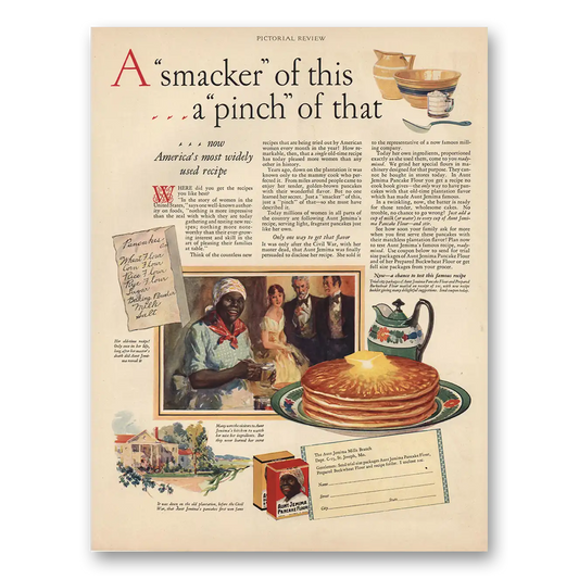 1927 Aunt Jemima Smacker Of This Pinch Of That Vintage Magazine Print Ad