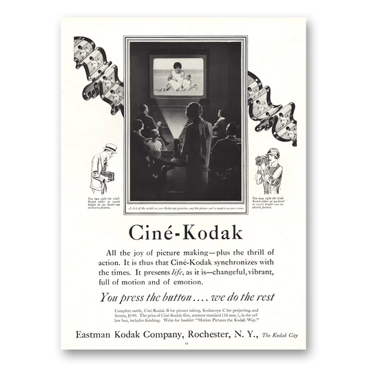 1927 Cine Kodak Camera All the Joy of Picture Making Vintage Magazine Print Ad