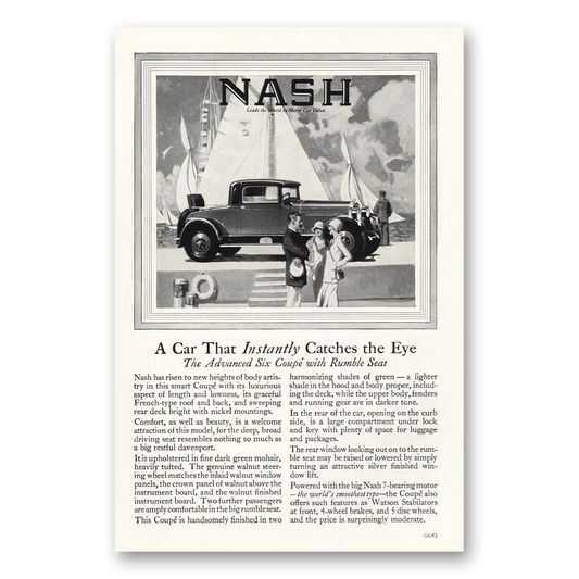 1927 Nash Motors Car That Instantly Catches the Eye Vintage Magazine Print Ad