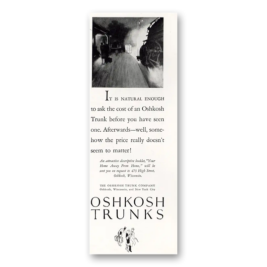 1927 Oshkosh Trunks and Luggage Natural Enough Vintage Magazine Print Ad