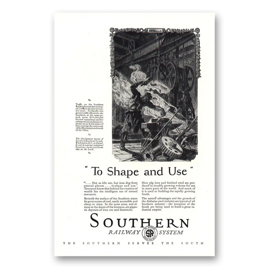 1927 Southern Railway To Shape and Use Vintage Magazine Print Ad