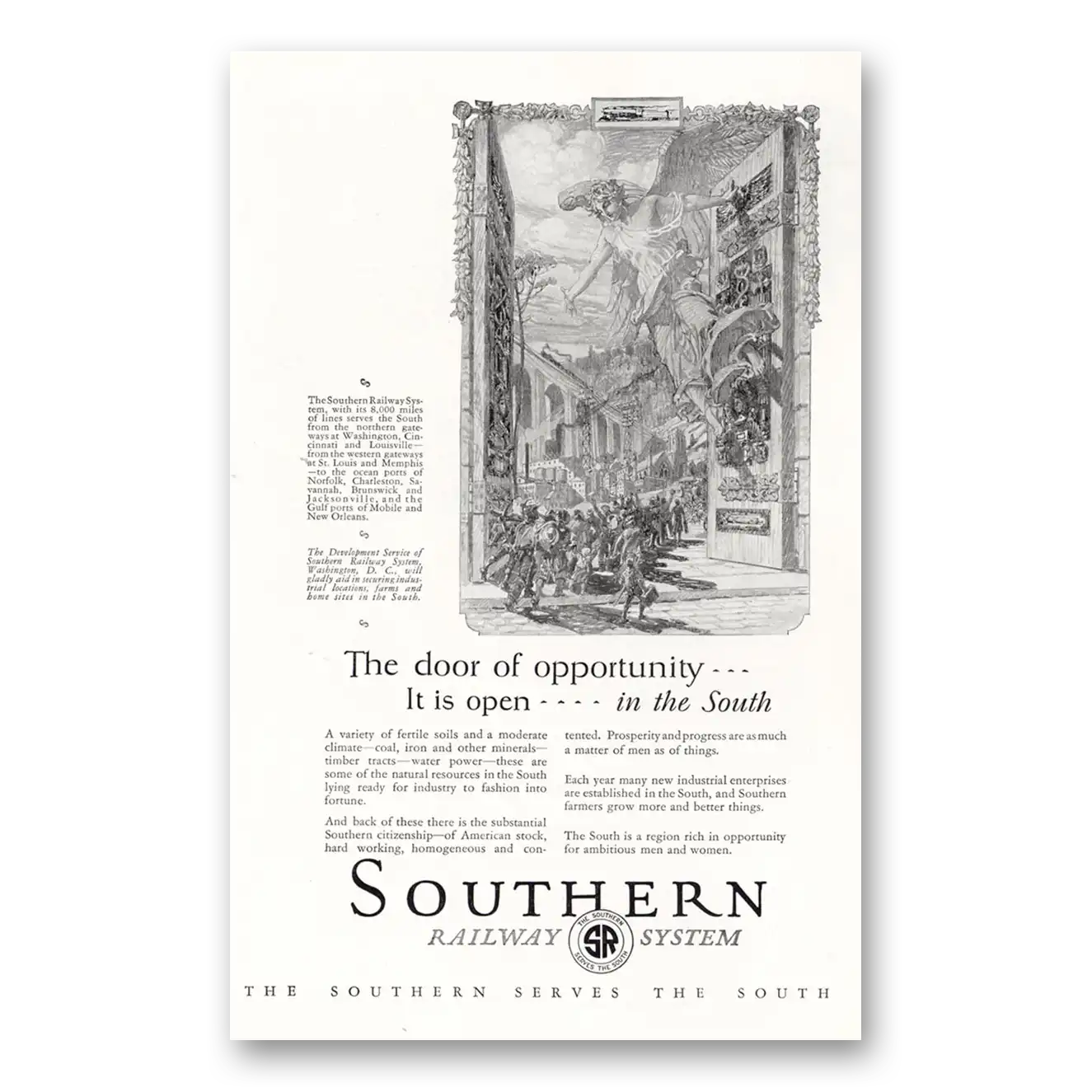 1927 Southern Railway Door of Opportunity It Is Open Vintage Magazine Print Ad