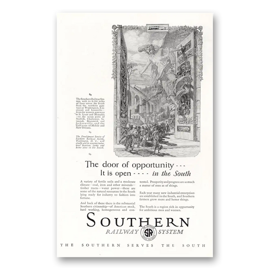 1927 Southern Railway Door of Opportunity It Is Open Vintage Magazine Print Ad