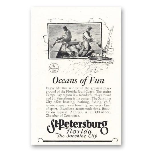 1927 St Petersburg Florida Oceans of Fun Vintage Magazine Print Ad