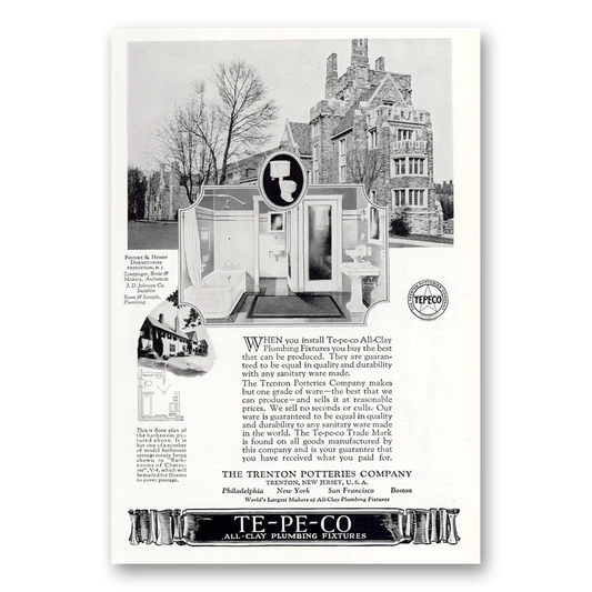 1927 Trenton Potteries Foulke and Henry Dormitories Vintage Magazine Print Ad