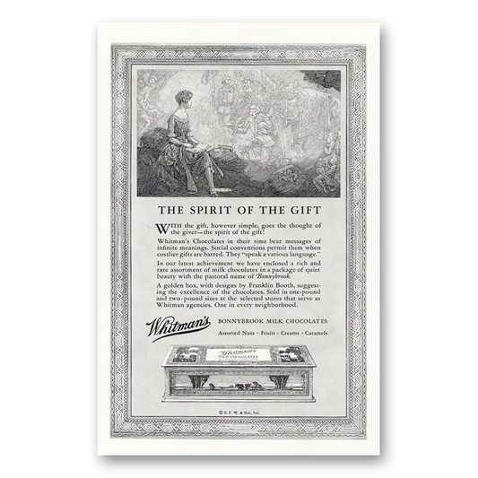 1927 Whitmans Chocolates Spirit of the Gift Vintage Magazine Print Ad