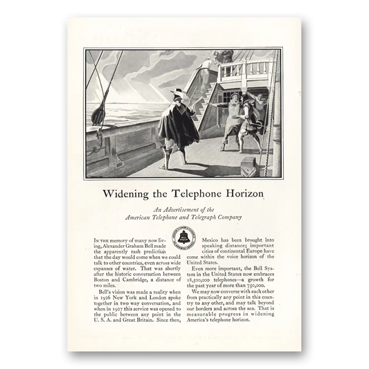 1928 American Telephone Widening the Telephone Horizon Vintage Magazine Print Ad