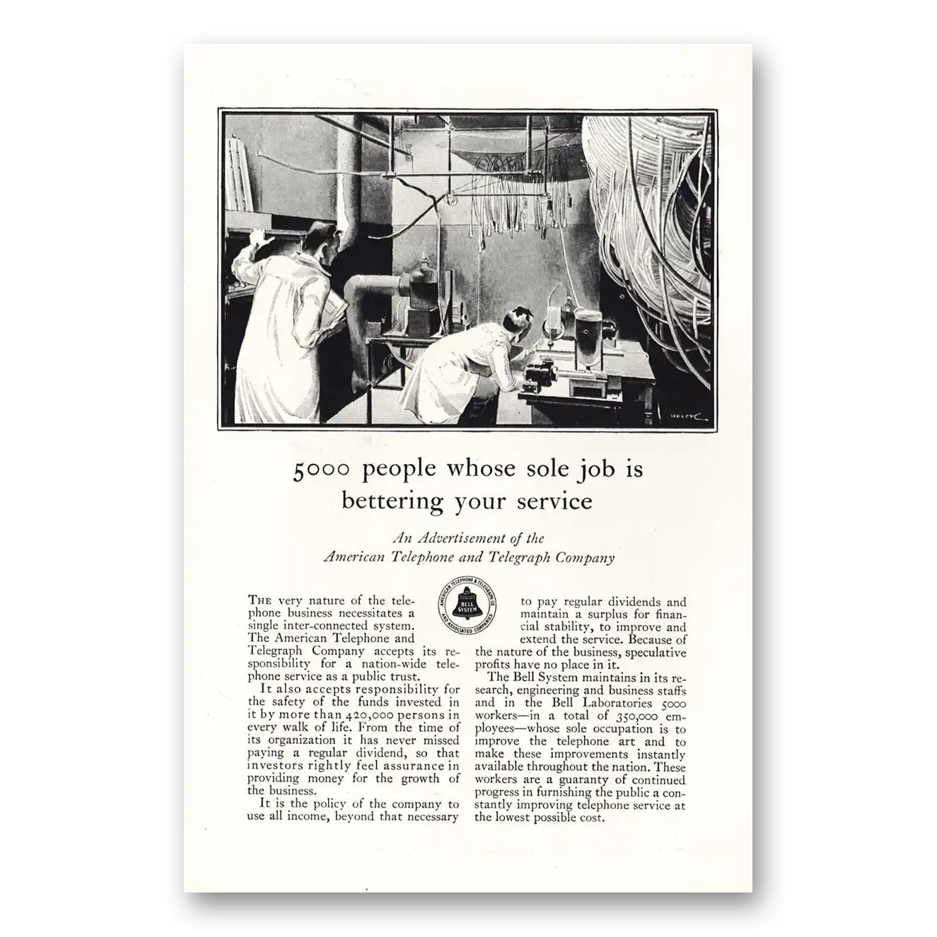 1928 American Telephone People Whose Sole Job Vintage Magazine Print Ad