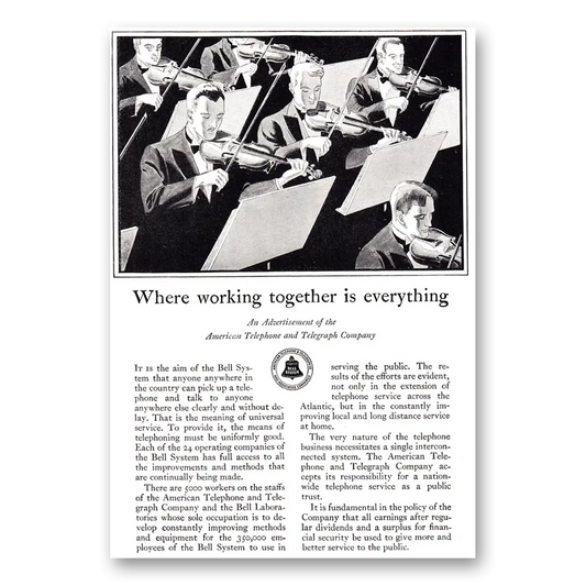 1928 American Telephone Where Working Together is Everything Vintage Magazine Print Ad