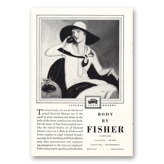 1928 Body by Fisher Closed Body Vintage Magazine Print Ad