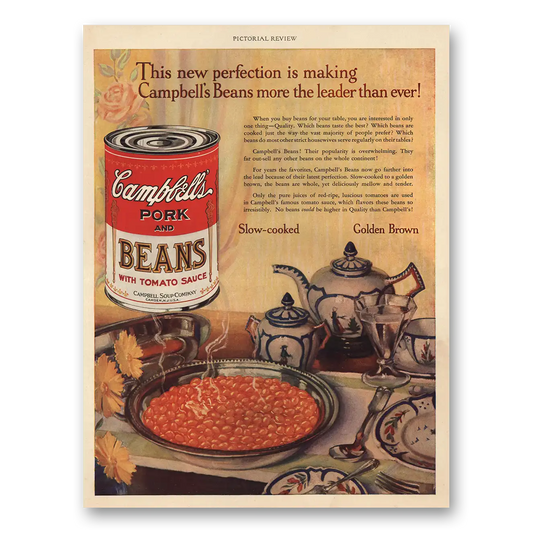 1928 Campbells Pork and Beans This New Perfection Vintage Magazine Print Ad