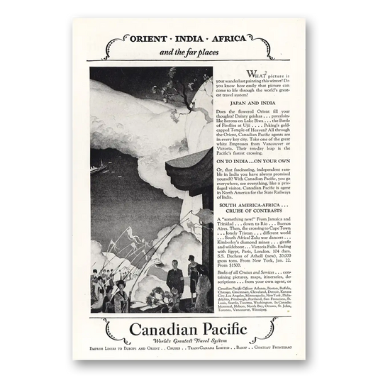 1928 Canadian Pacific Orient India Africa Far Places Vintage Magazine Print Ad