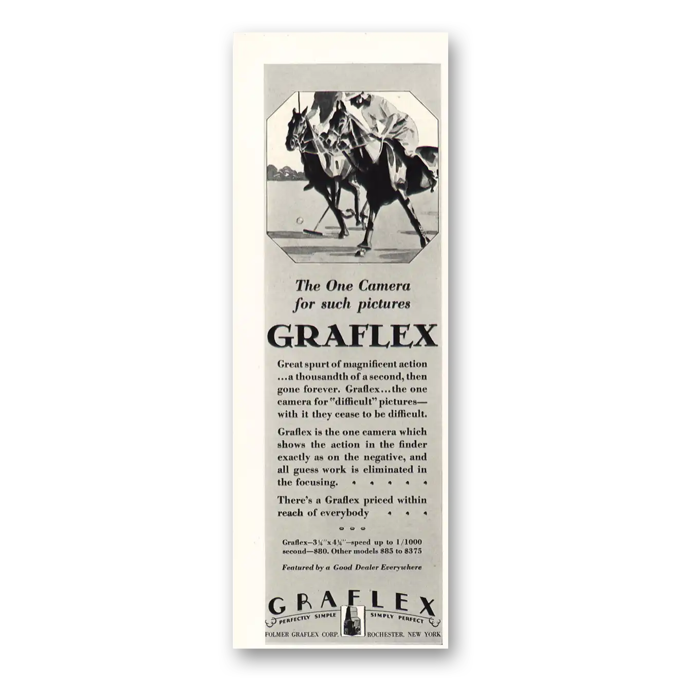 1928 Graflex Cameras One Camera for Such Pictures Vintage Magazine Print Ad