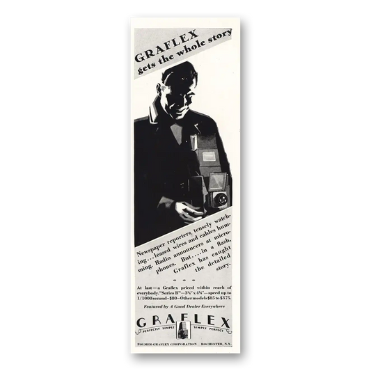 1928 Graflex Cameras Sets the Whole Story Vintage Magazine Print Ad